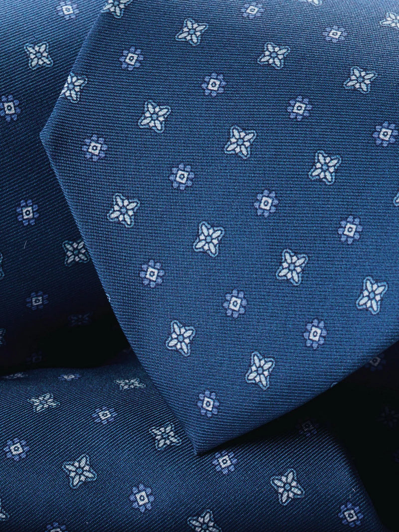 Charles Tyrwhitt silk tie royal blue print (British brand)
