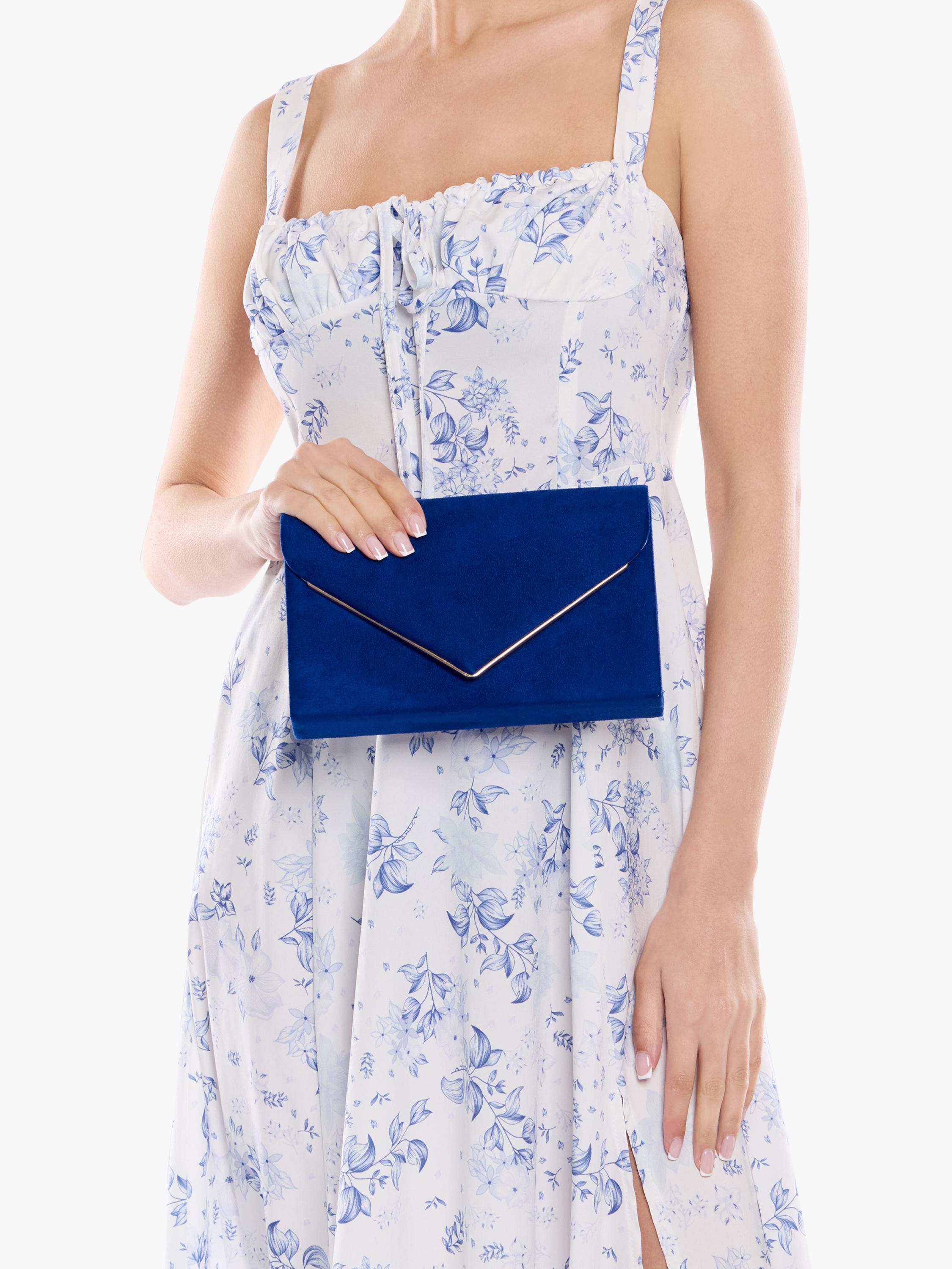 Paradox London Delyssa royal blue clutch bag (British brand)