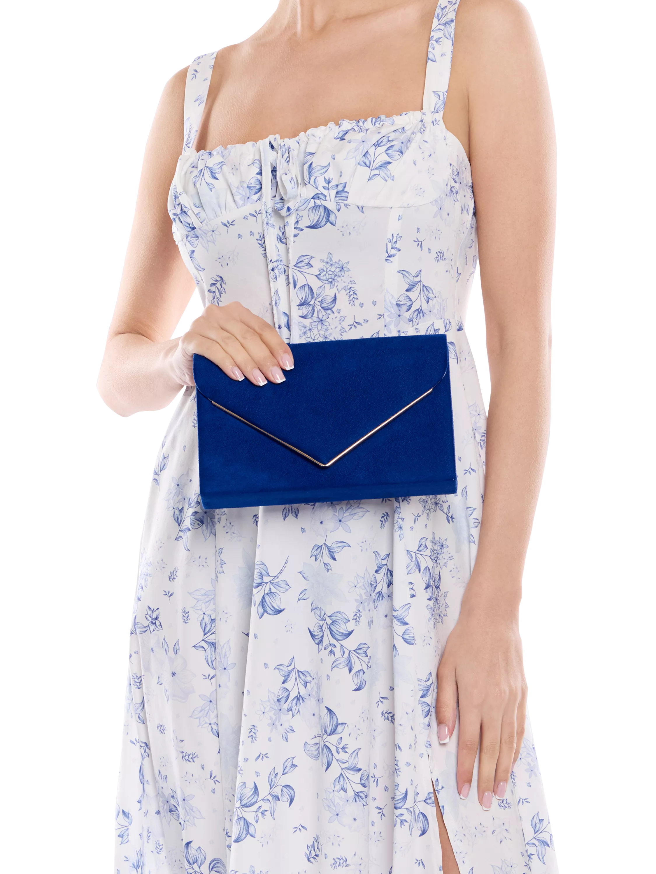 Paradox London Delyssa royal blue clutch bag (British brand)