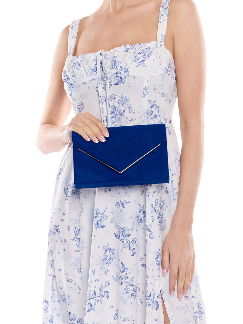 Paradox London Delyssa royal blue clutch bag (British brand)