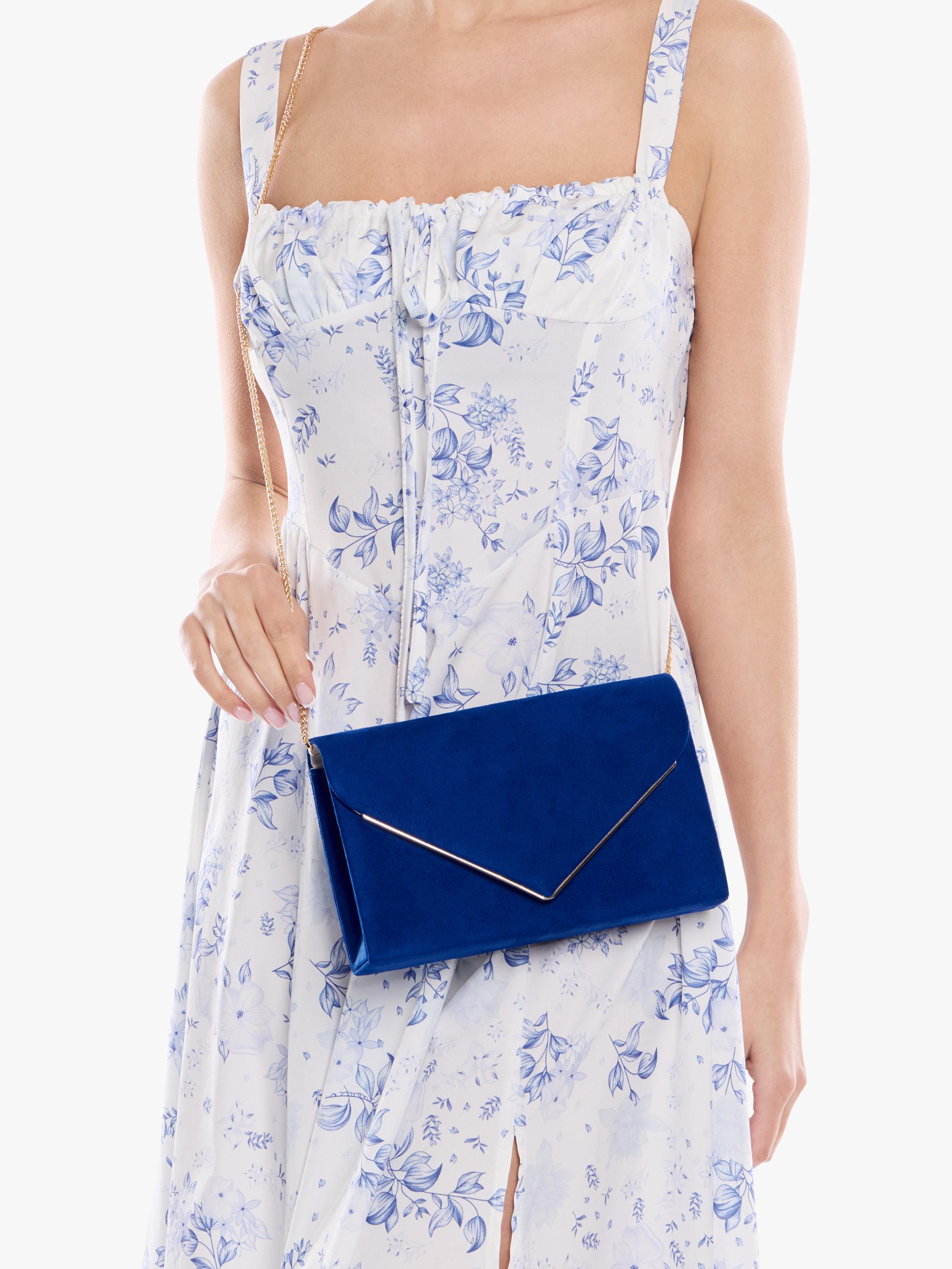 Paradox London Delyssa royal blue clutch bag (British brand)