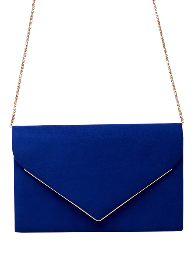 Paradox London Delyssa royal blue clutch bag (British brand)