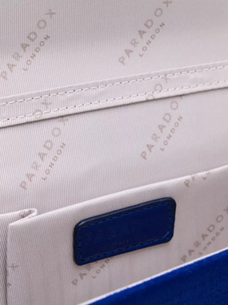 Paradox London Delyssa royal blue clutch bag (British brand)