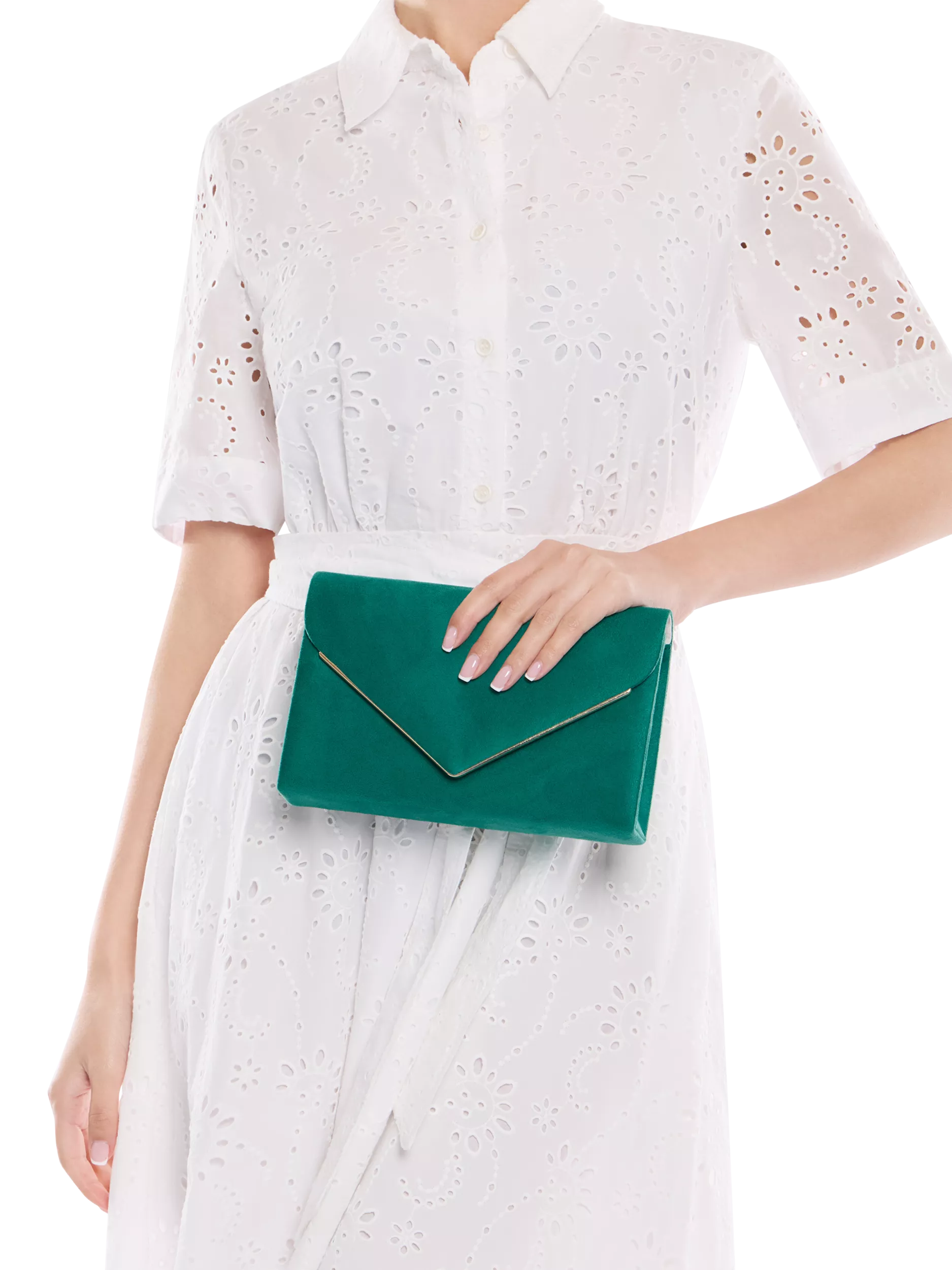 Paradox London Delyssa clutch bag emerald green, UK version