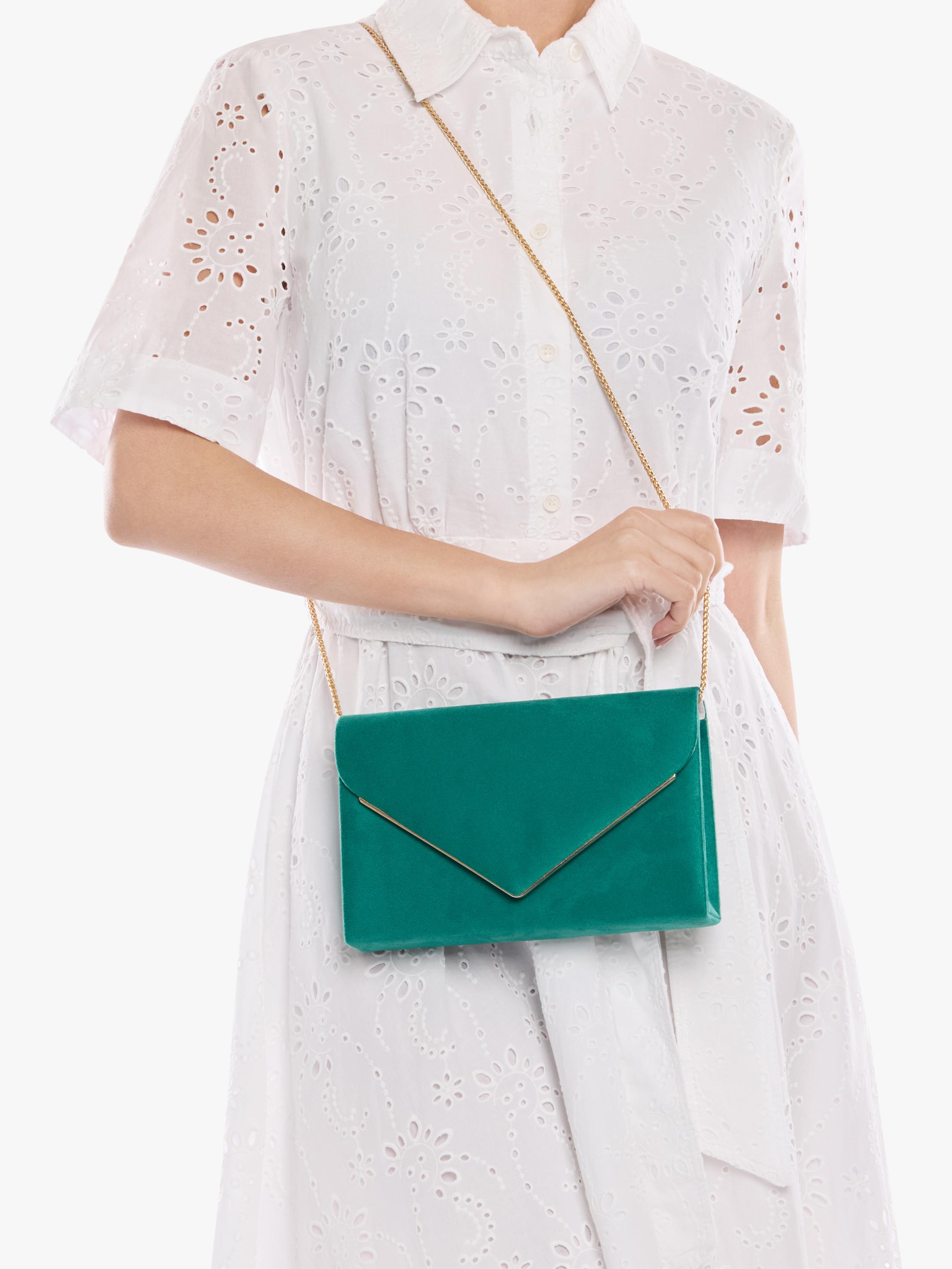 Paradox London Delyssa clutch bag emerald green, UK version