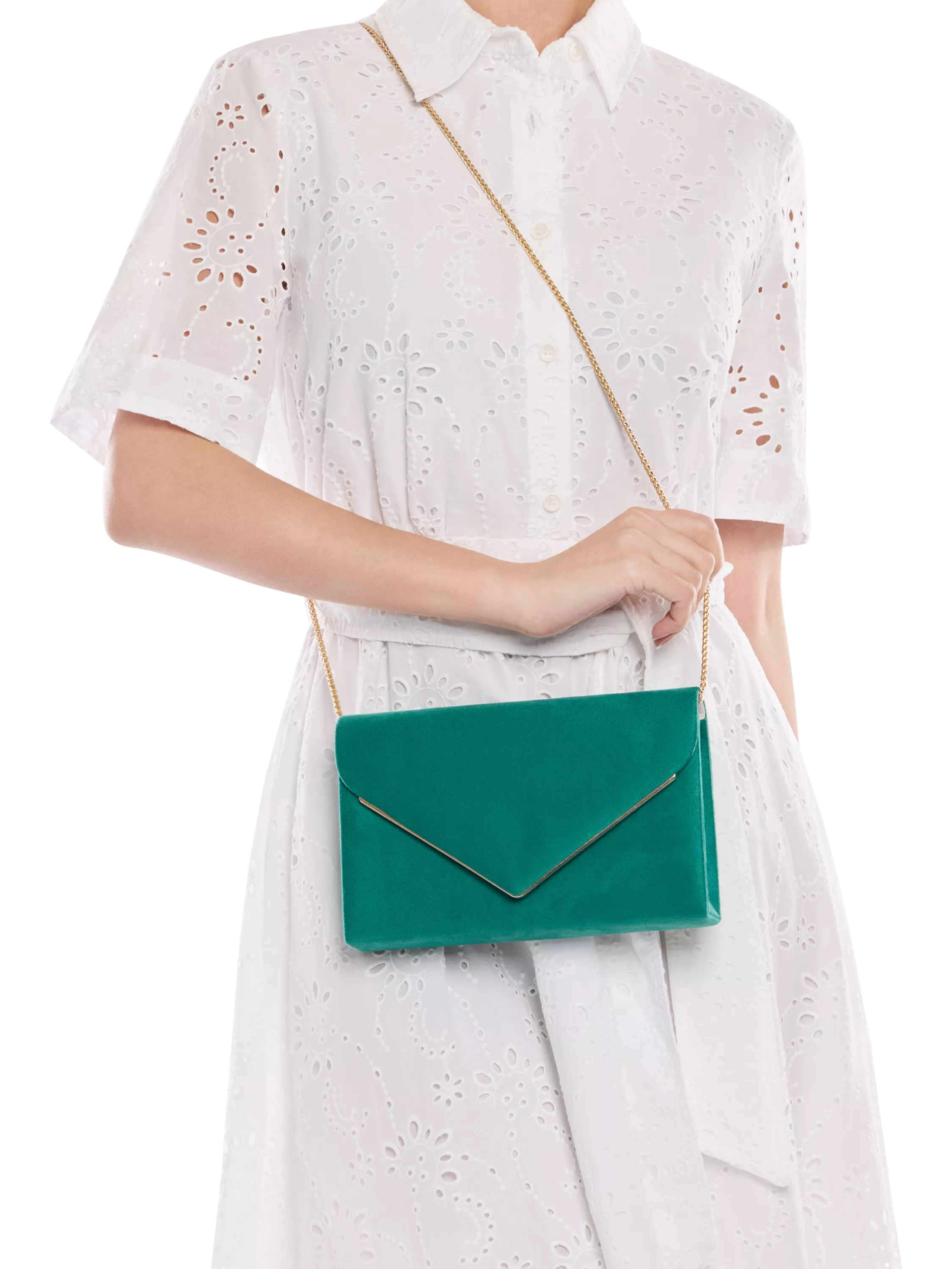 Paradox London Delyssa clutch bag emerald green, UK version