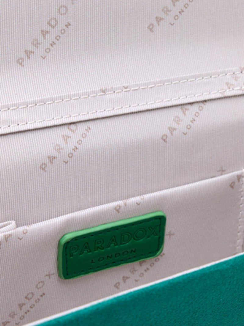 Paradox London Delyssa clutch bag emerald green, UK version