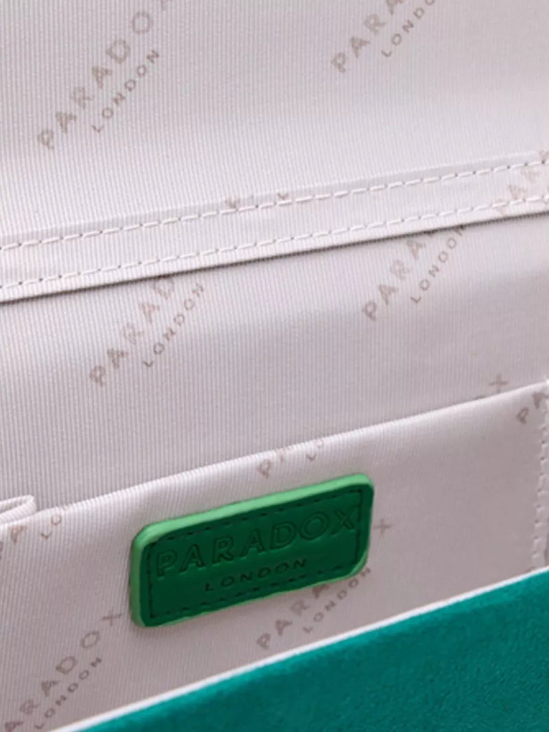 Paradox London Delyssa clutch bag emerald green, UK version