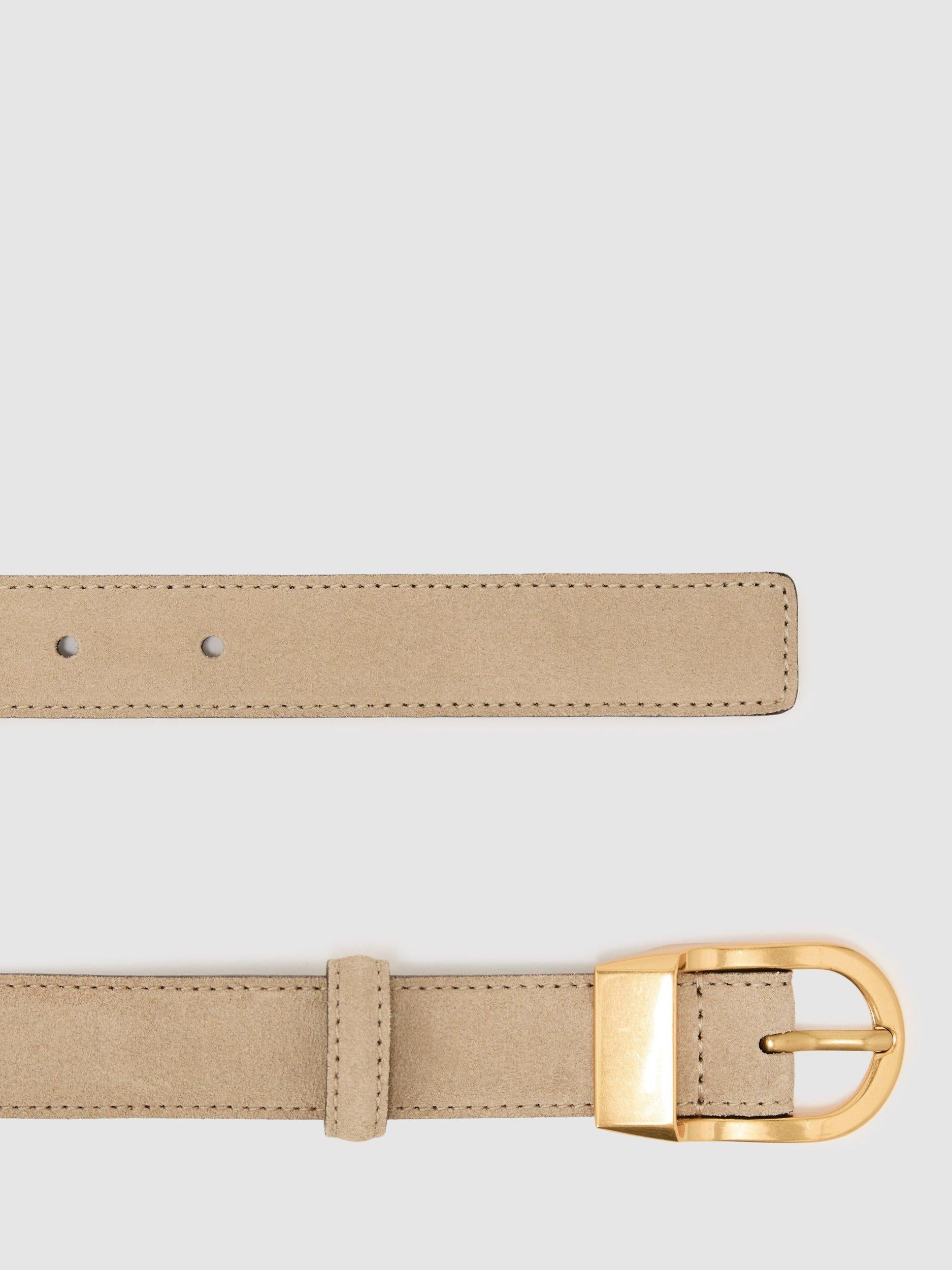 Reiss Hazel suede belt Stone 71cm - British product