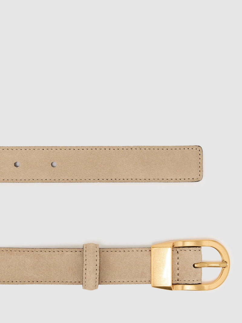 Reiss Hazel suede belt Stone 71cm - British product