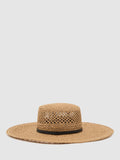 Reiss Astrid straw hat brown leather band, imported from the UK