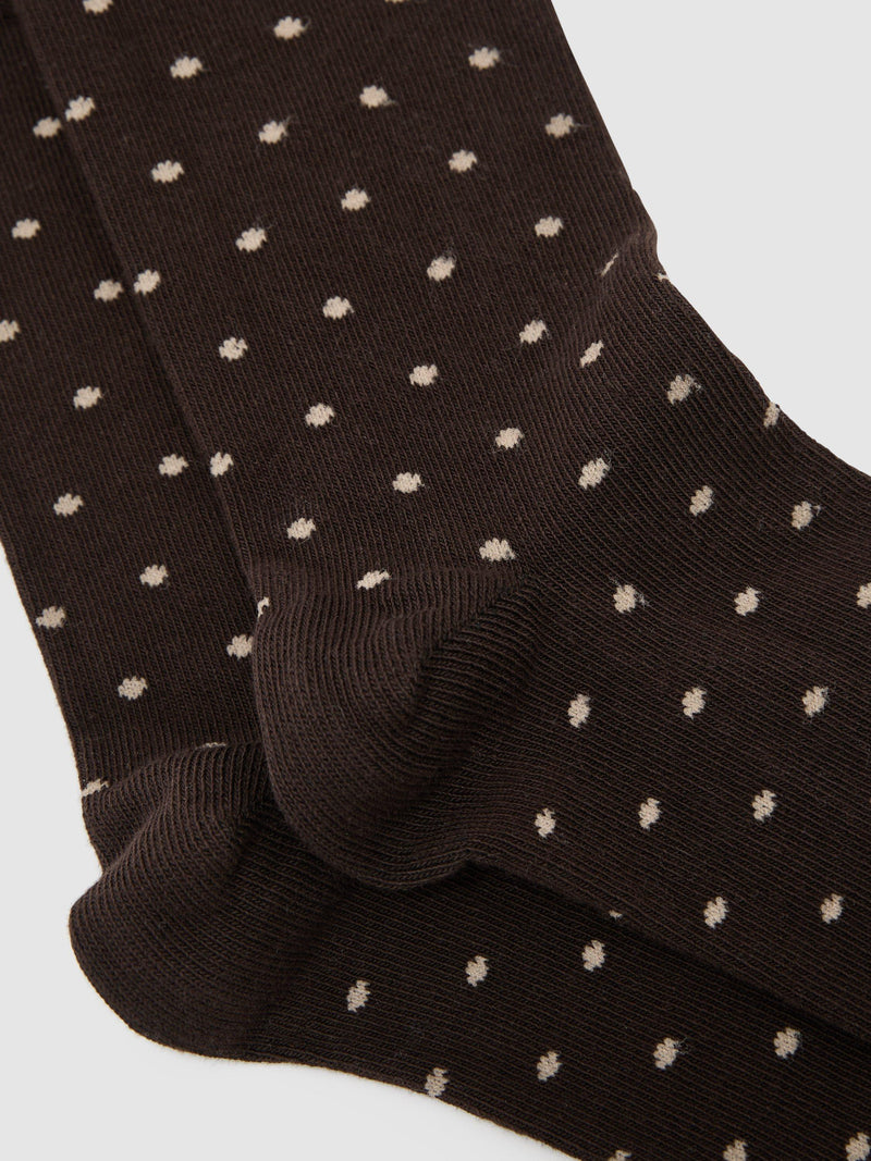 Reiss Dotty ankle socks chocolate (British brand)