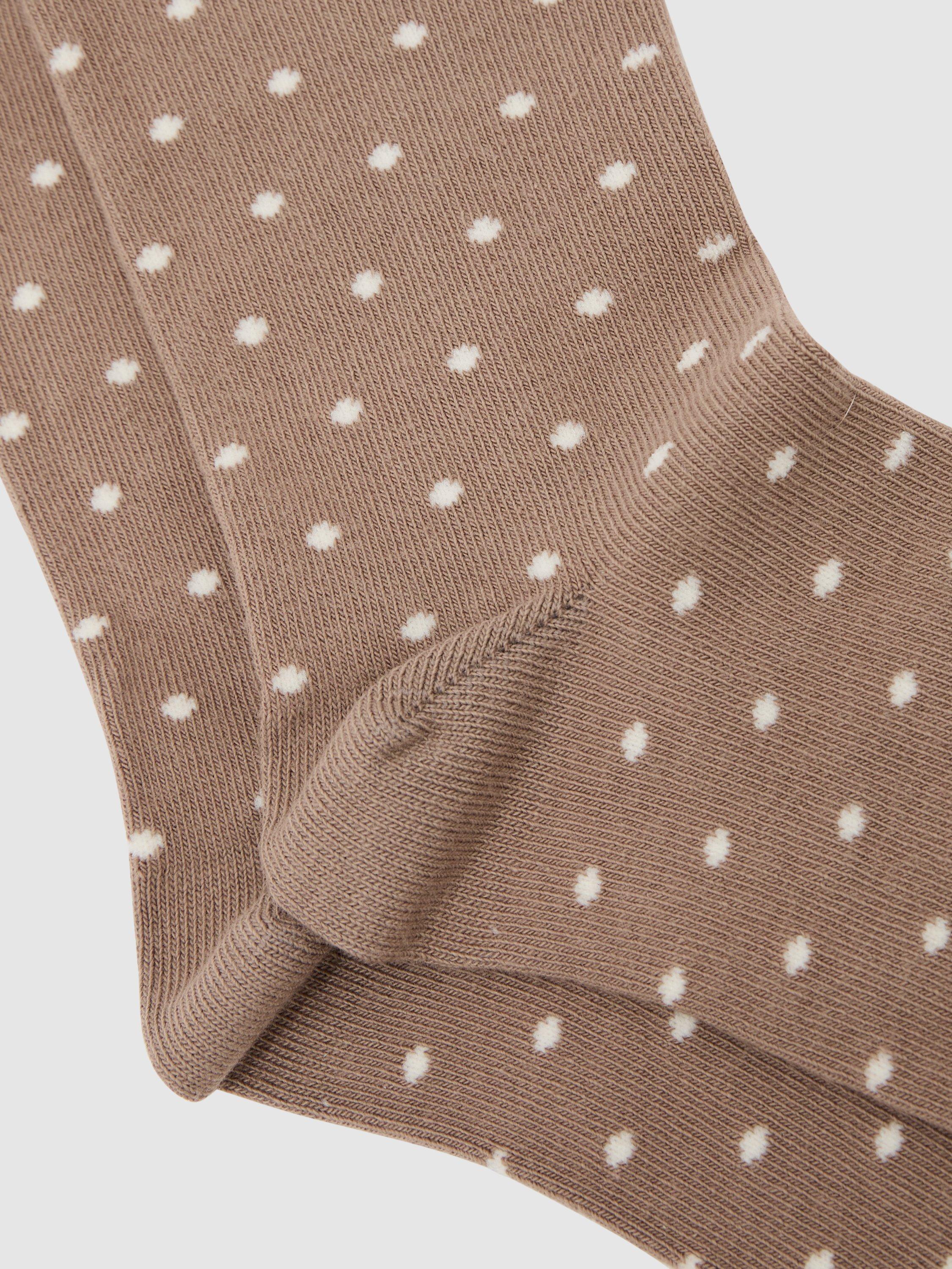 Reiss dotty ankle socks neutral, imported from the UK