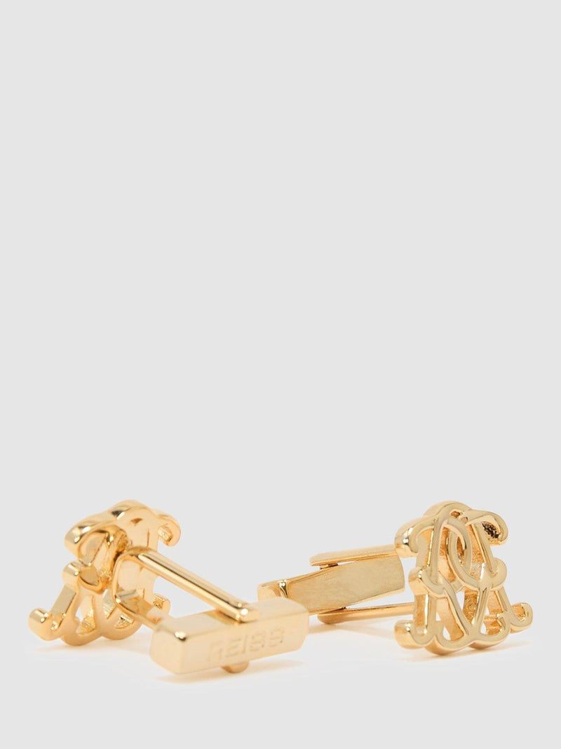 Reiss Hitch Monogram Gold cufflinks, imported from the UK