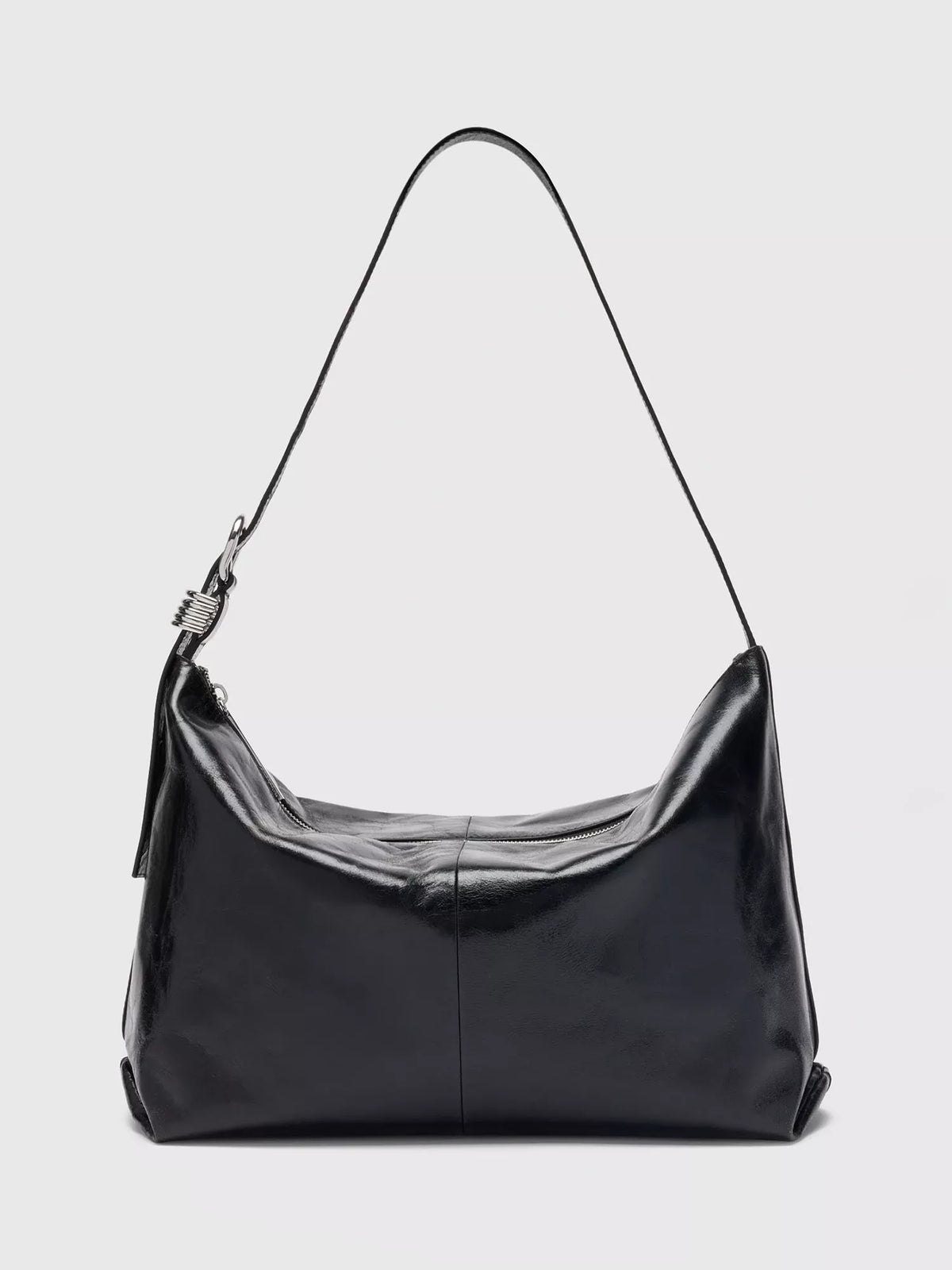 Whistles Ring Detail Pure Leather Shoulder Bag, Black