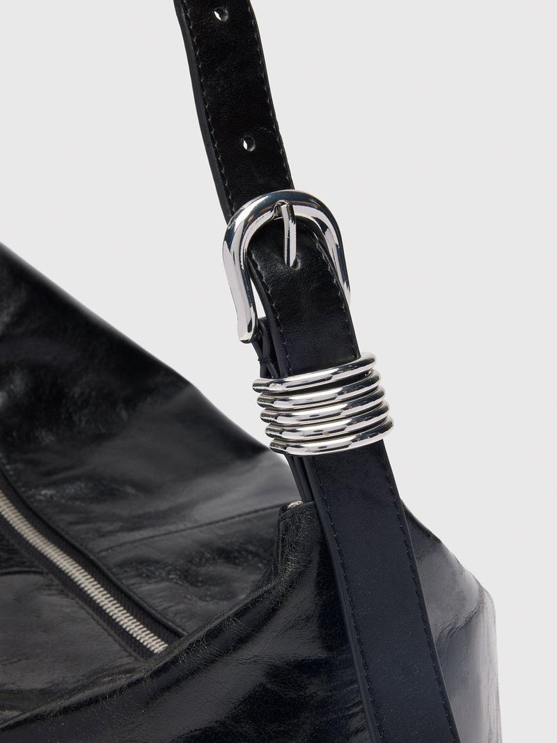 Whistles black leather shoulder bag - British product