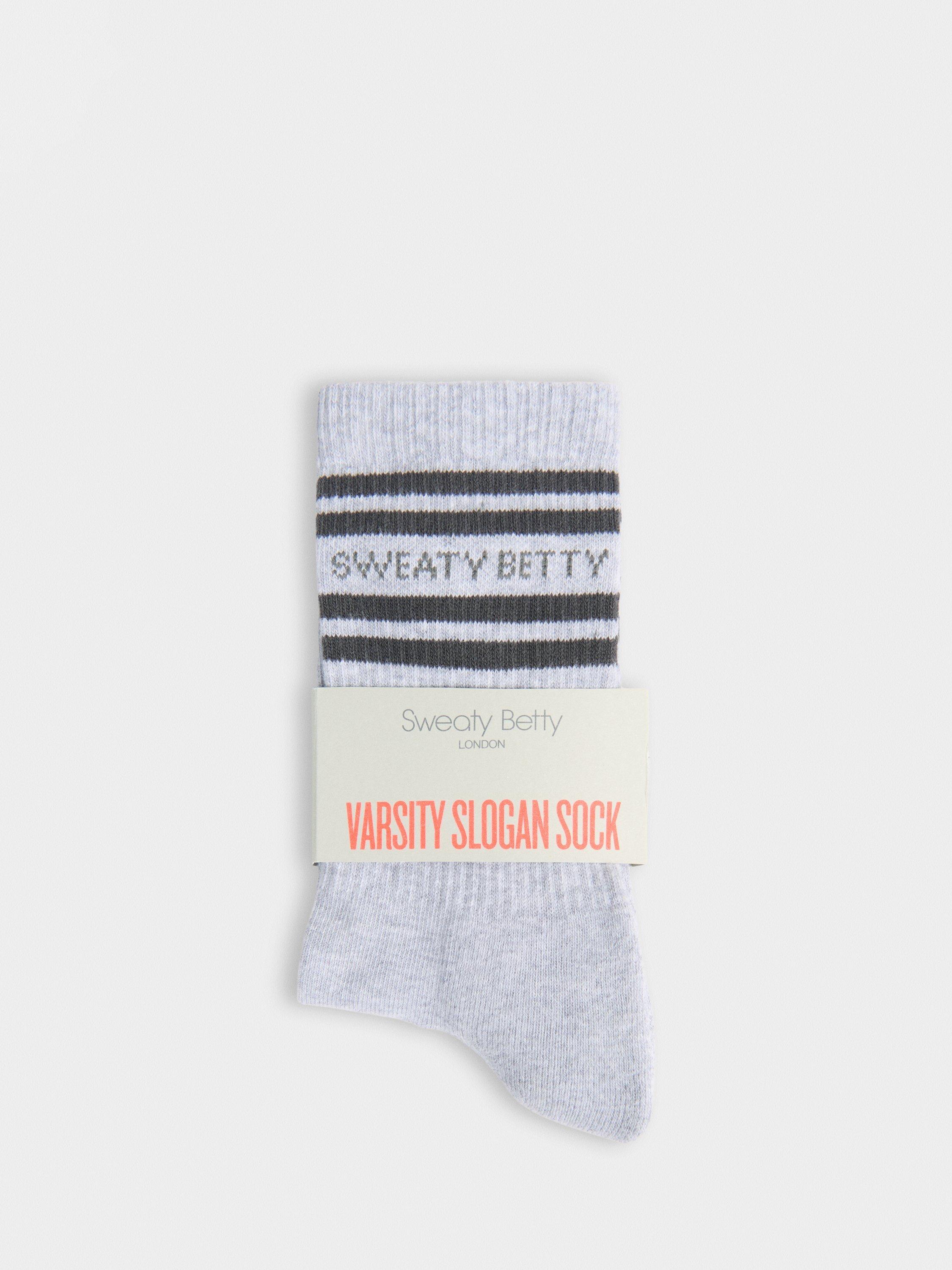 Sweaty Betty varsity slogan ankle socks (British brand)