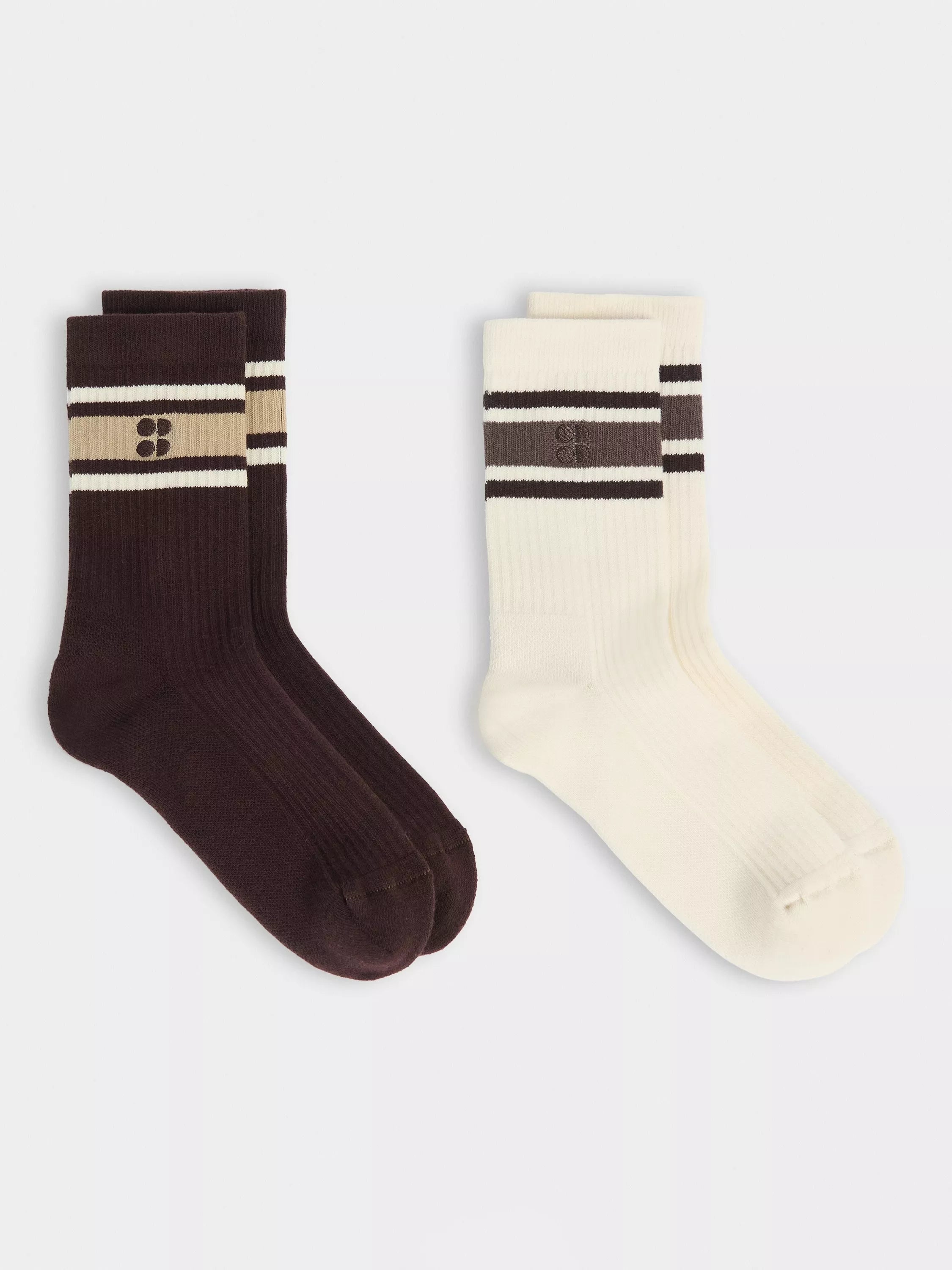 Sweaty Betty Varsity ribbed ankle socks pack 2 (British brand)