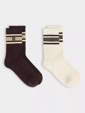 Sweaty Betty Varsity ribbed ankle socks pack 2 (British brand)