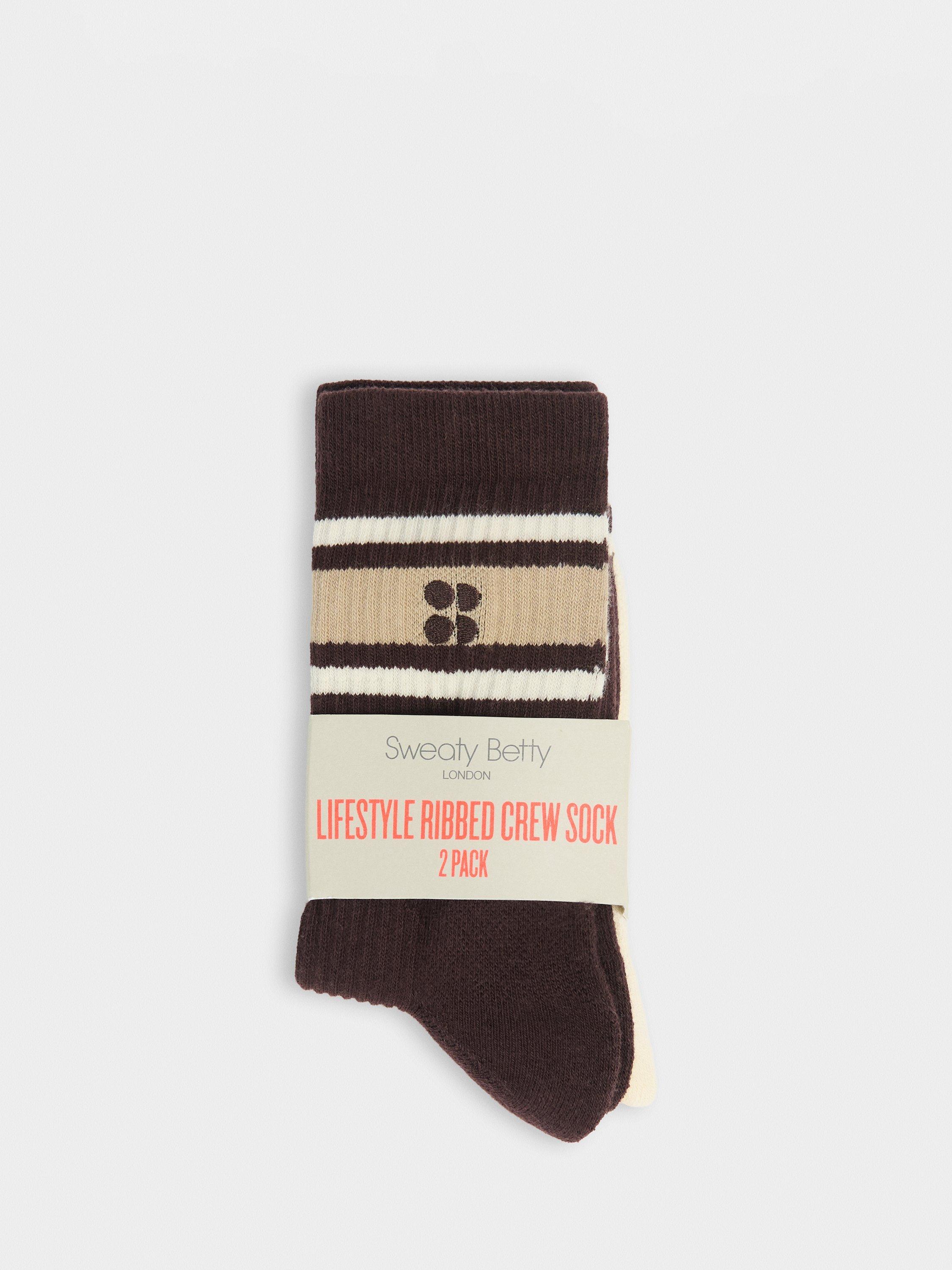 Sweaty Betty Varsity ribbed ankle socks pack 2 (British brand)