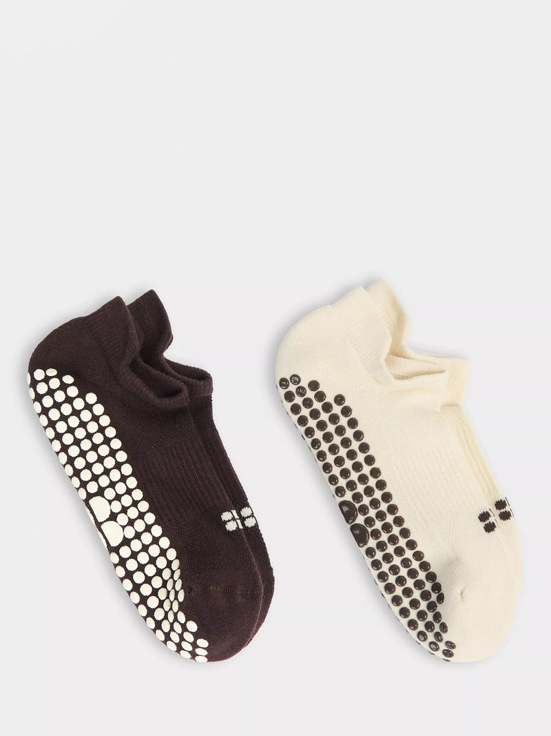 Sweaty Betty gripper trainer socks brown/multi pack of 2 - British product