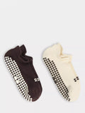 Sweaty Betty gripper trainer socks brown/multi pack of 2 - British product