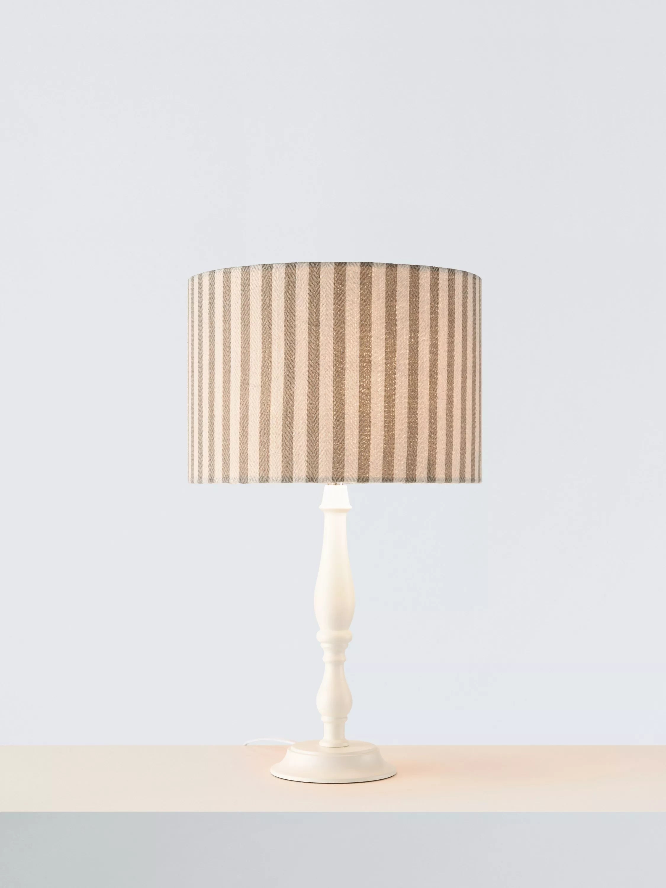 John Lewis herringbone stripe drum lampshade sandstone 25cm diameter (British brand)