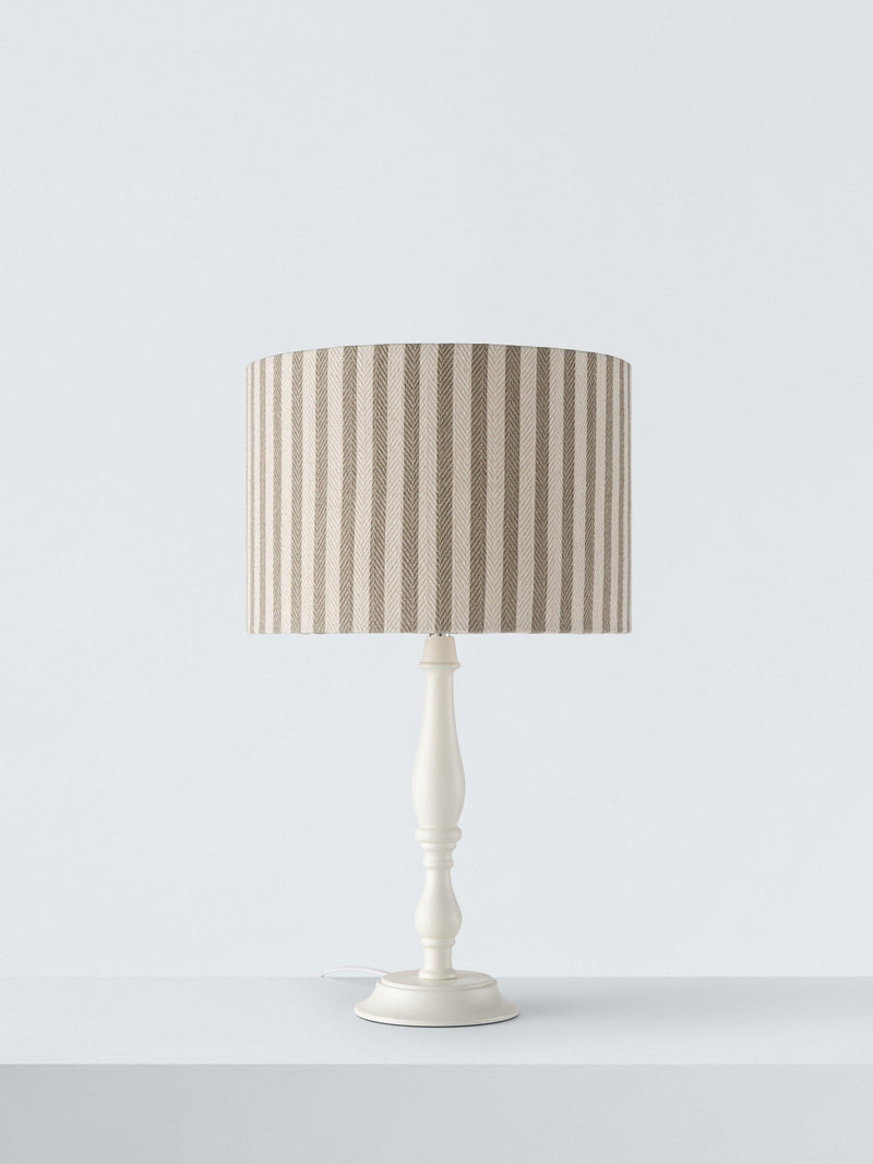 John Lewis herringbone stripe drum lampshade sandstone 25cm diameter (British brand)