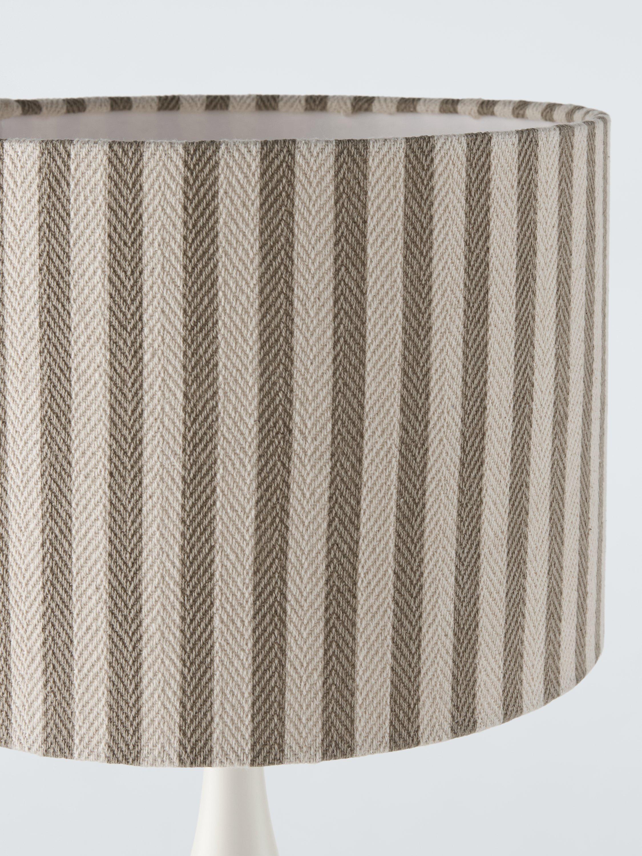John Lewis herringbone stripe drum lampshade sandstone 25cm diameter (British brand)