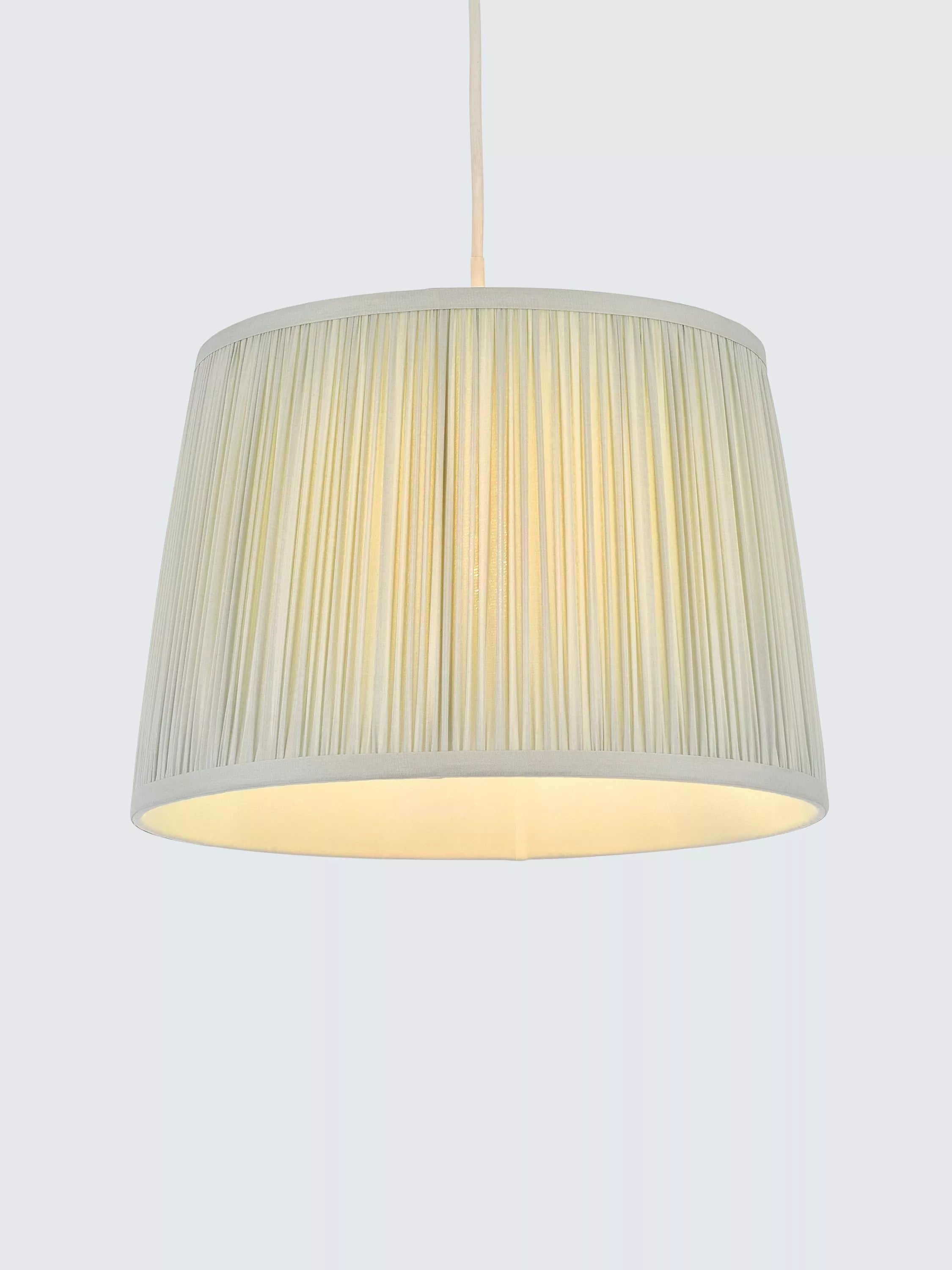 John Lewis pleated silk tapered lampshade in cool grey - British product