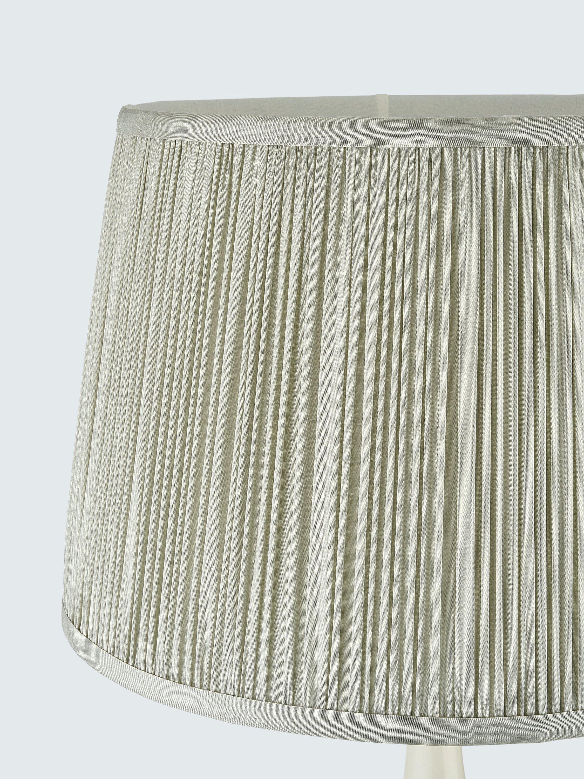 John Lewis pleated silk tapered lampshade in cool grey - British product