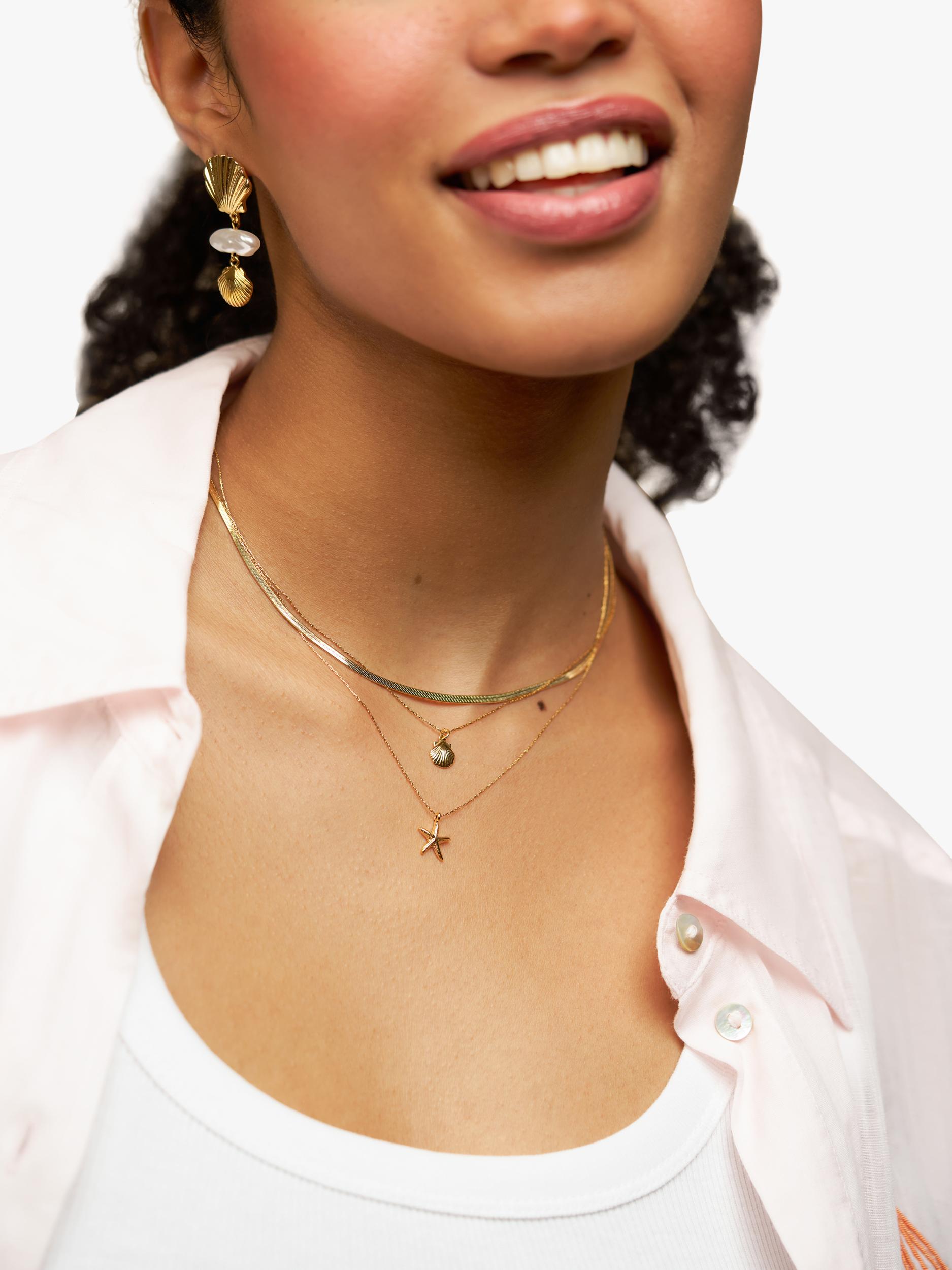 Orelia gold starfish necklace 18ct plated brass (British brand)