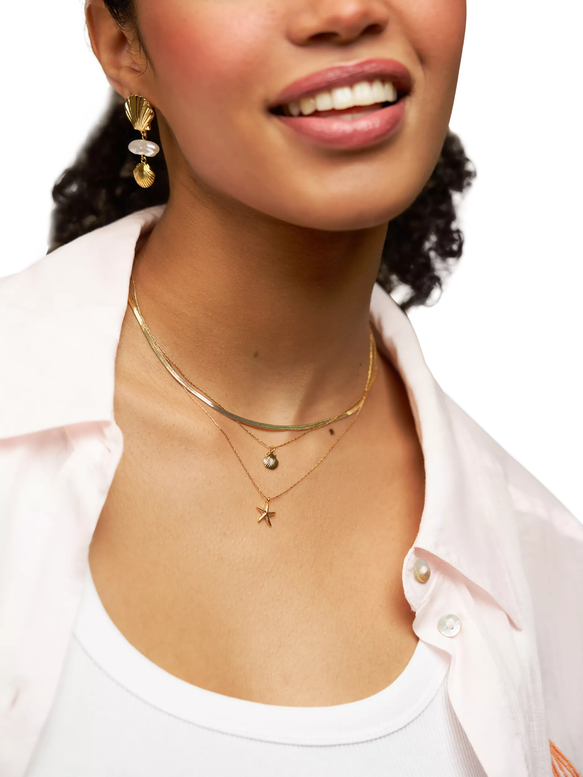 Orelia gold starfish necklace 18ct plated brass (British brand)