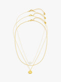 Orelia 3-row pearl necklace gold plated - British product