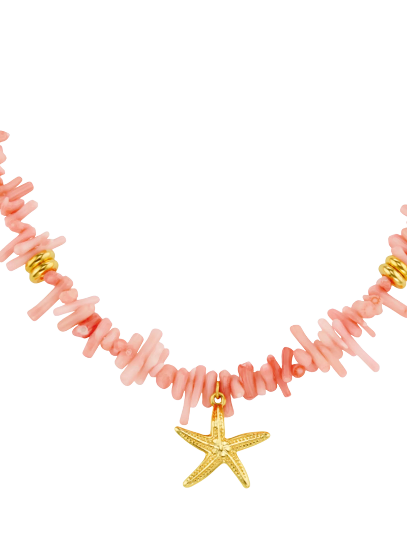 Orelia starfish necklace pink gold 40cm length (British brand)