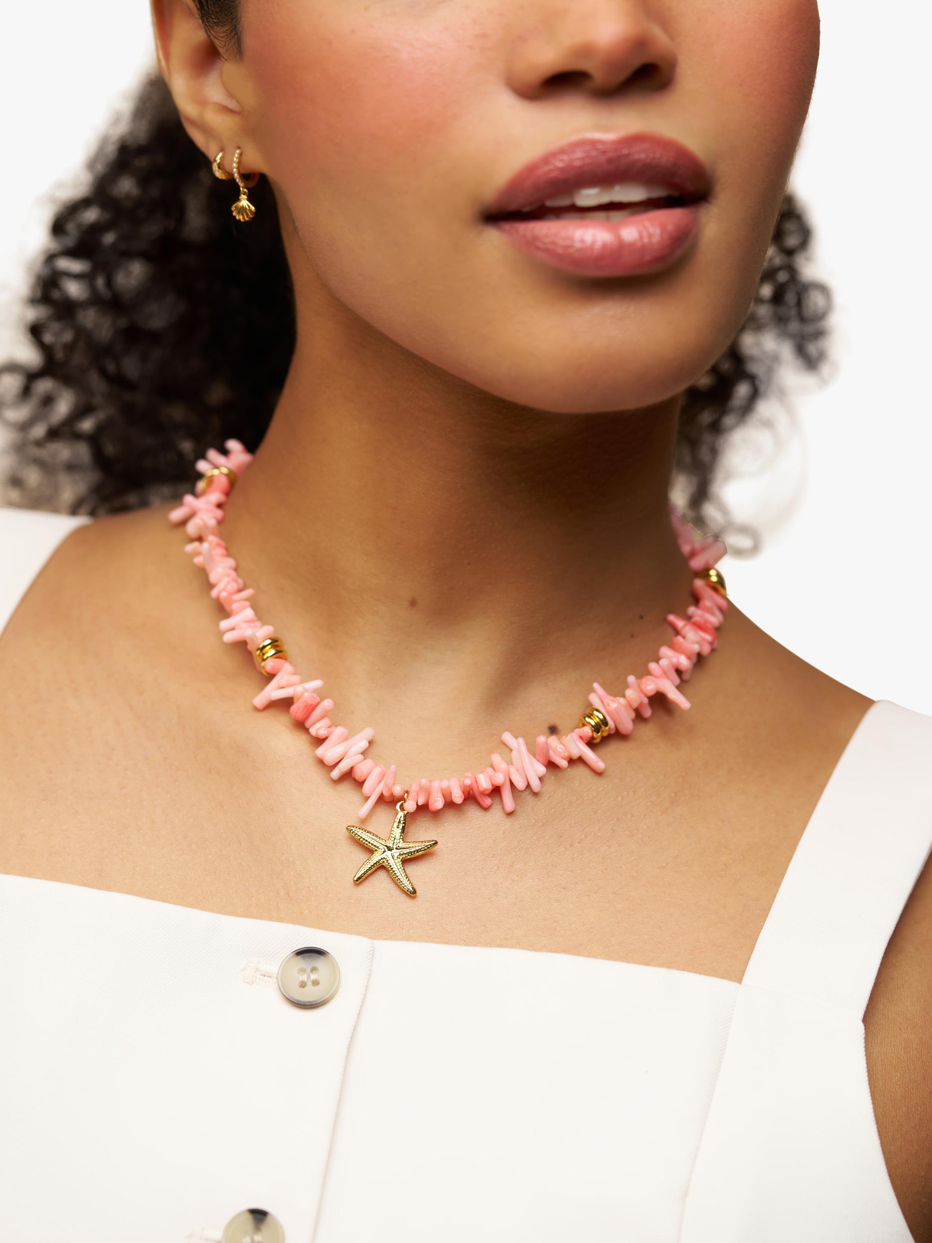 Orelia starfish necklace pink gold 40cm length (British brand)