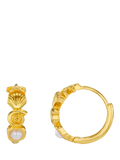 Orelia Seaside Motif Hoop Earrings, Gold