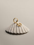 Orelia gold-plated hoop earrings shell motif faux pearl - British product
