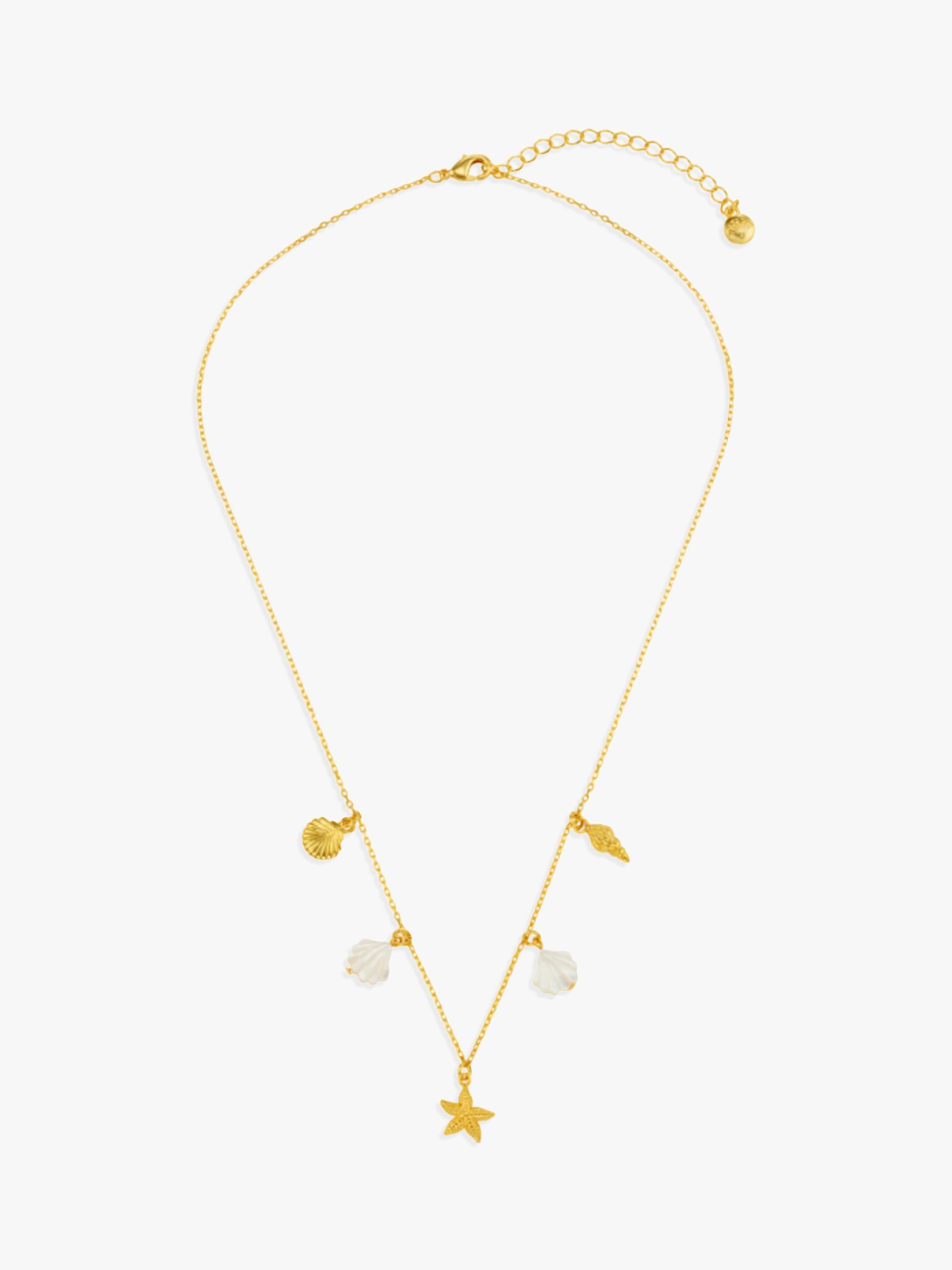 Orelia gold charm necklace with shell and starfish charms - British product