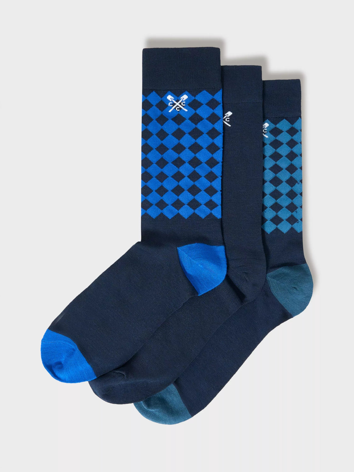 Crew Clothing crew socks pack of 3 navy blue, imported from the UK
