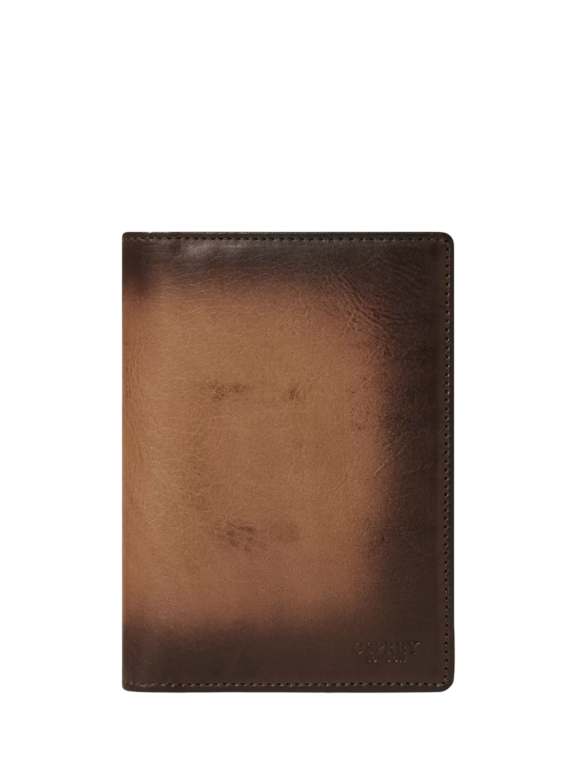 OSPREY LONDON hand burnished passport holder cognac, imported from the UK