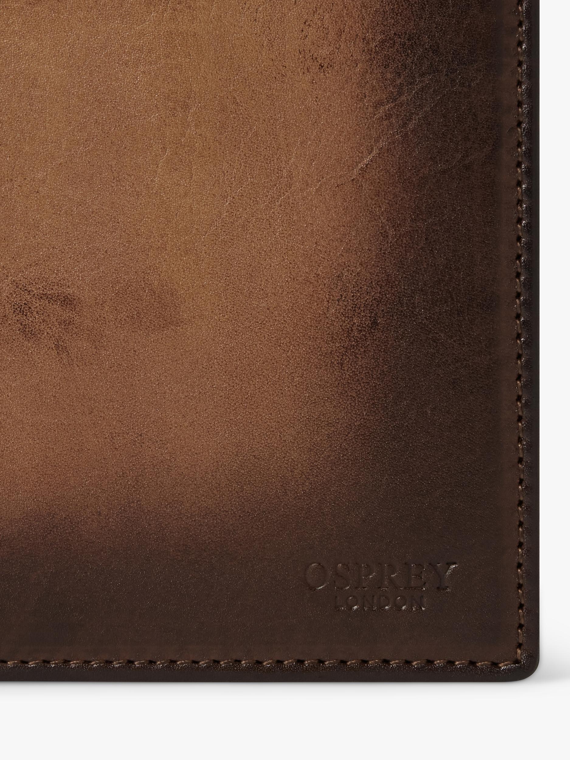 OSPREY LONDON hand burnished passport holder cognac, imported from the UK