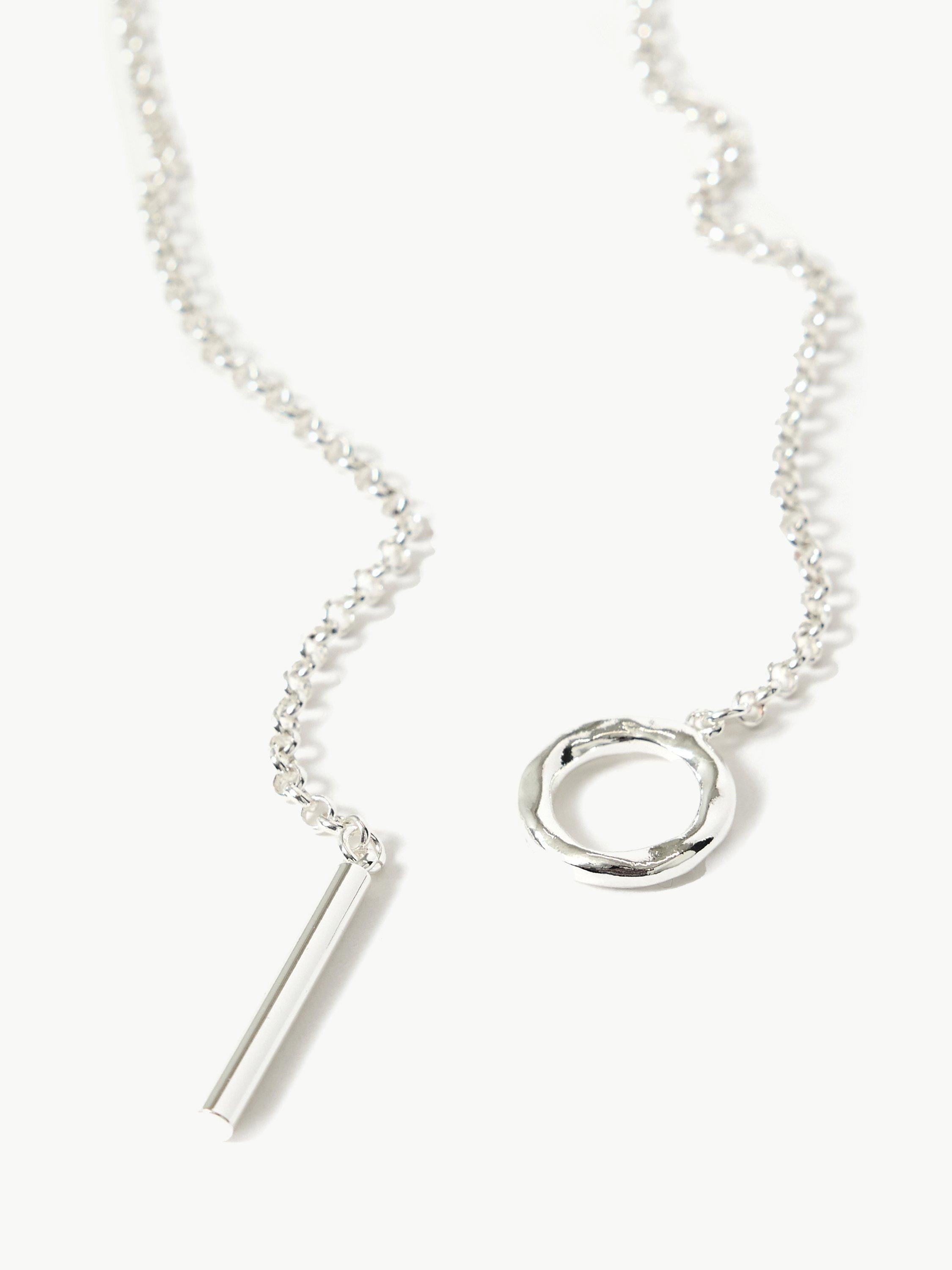Jigsaw adjustable lariat necklace silver chain, UK version