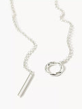 Jigsaw adjustable lariat necklace silver chain, UK version