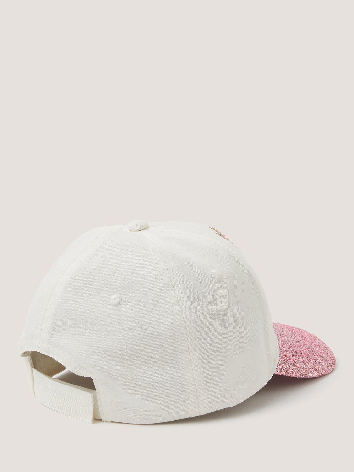 Monsoon kids unicorn glitter baseball cap white pink, imported from the UK