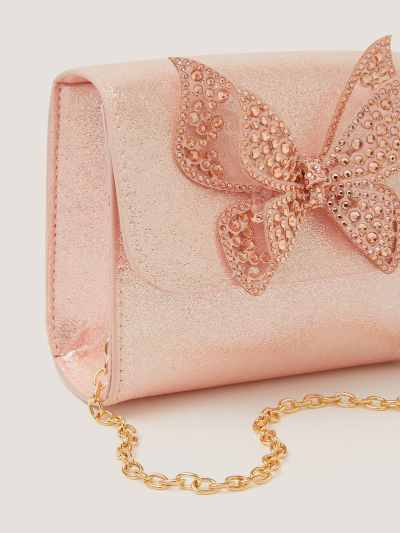 Monsoon kids shimmer butterfly bag pink (British brand)