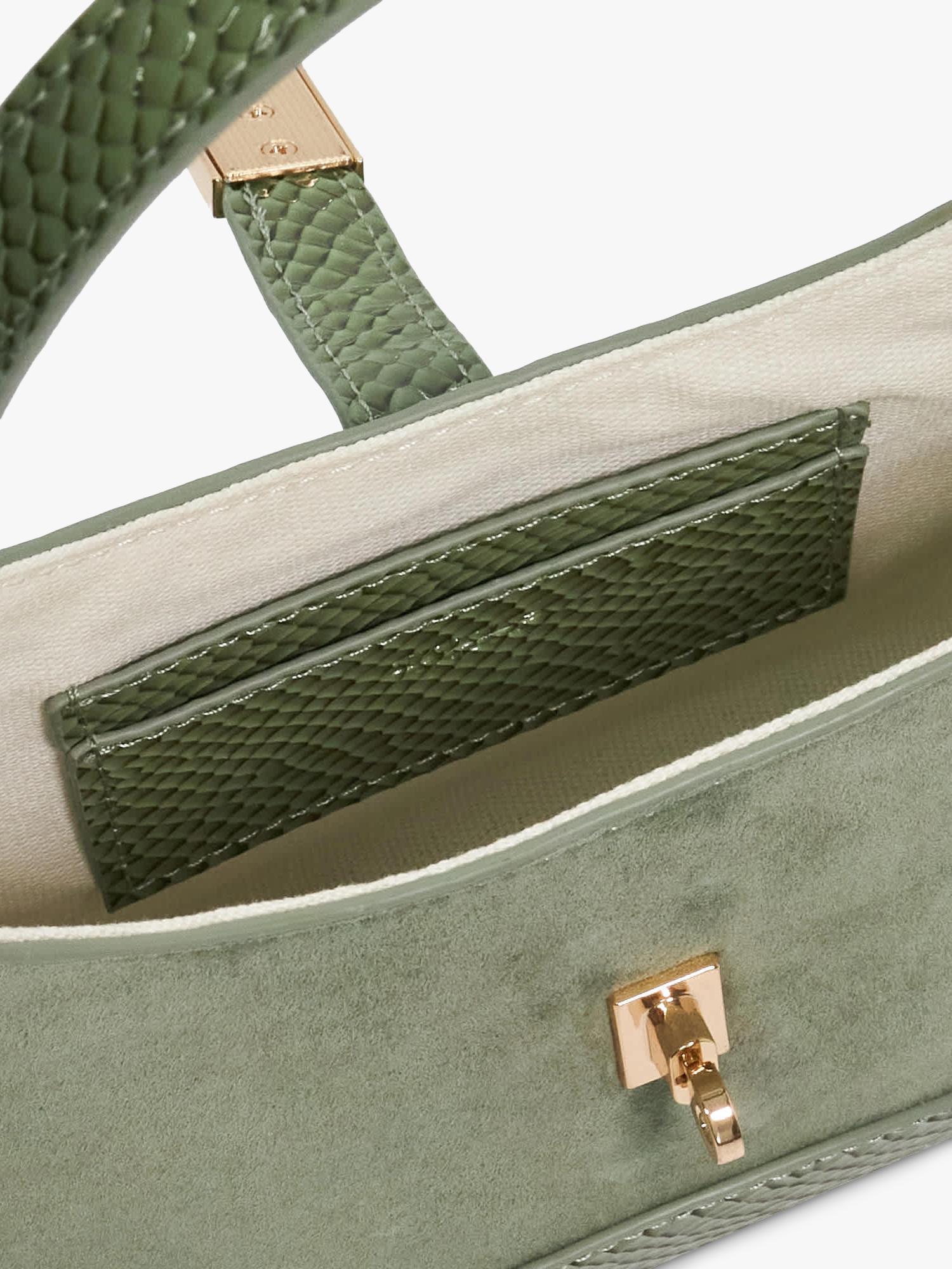 Dune London green grab bag with turn lock - British product