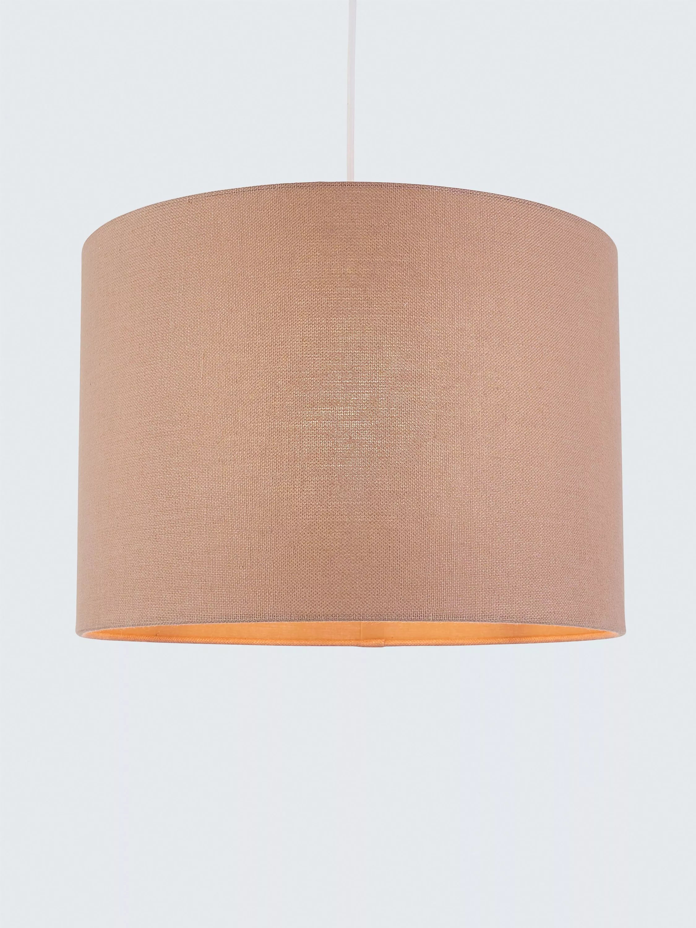 John Lewis pure linen drum lampshade in wood rose, imported from the UK
