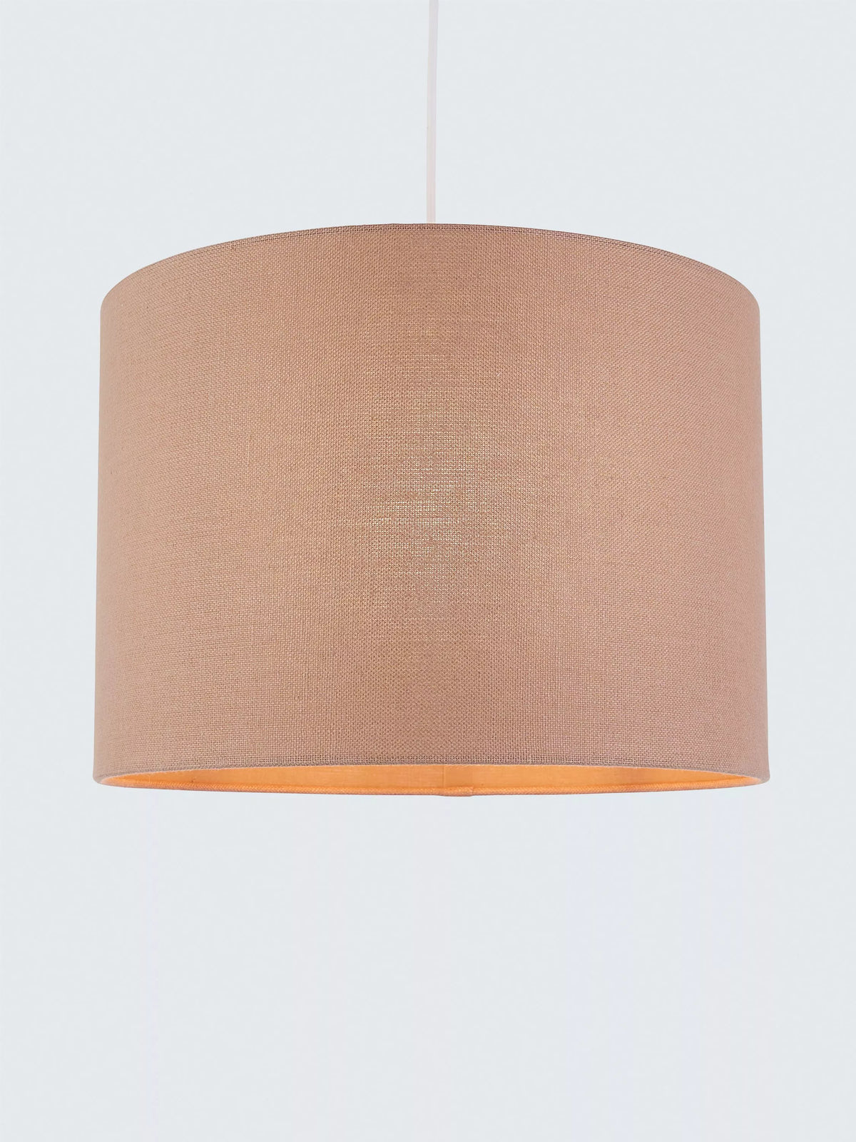 John Lewis pure linen drum lampshade in wood rose, imported from the UK
