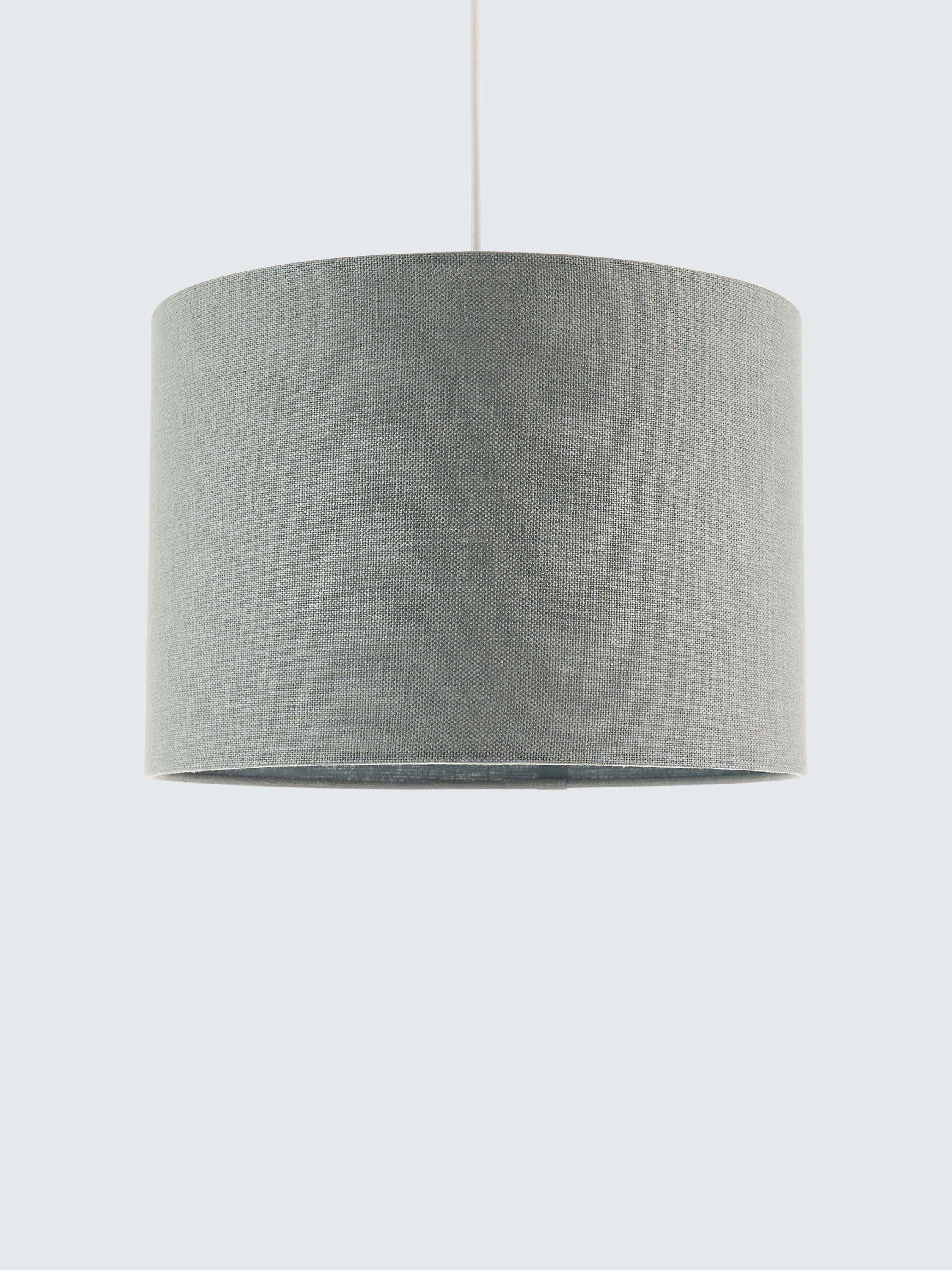 John Lewis Sophia pure linen drum lampshade heritage grey, imported from the UK